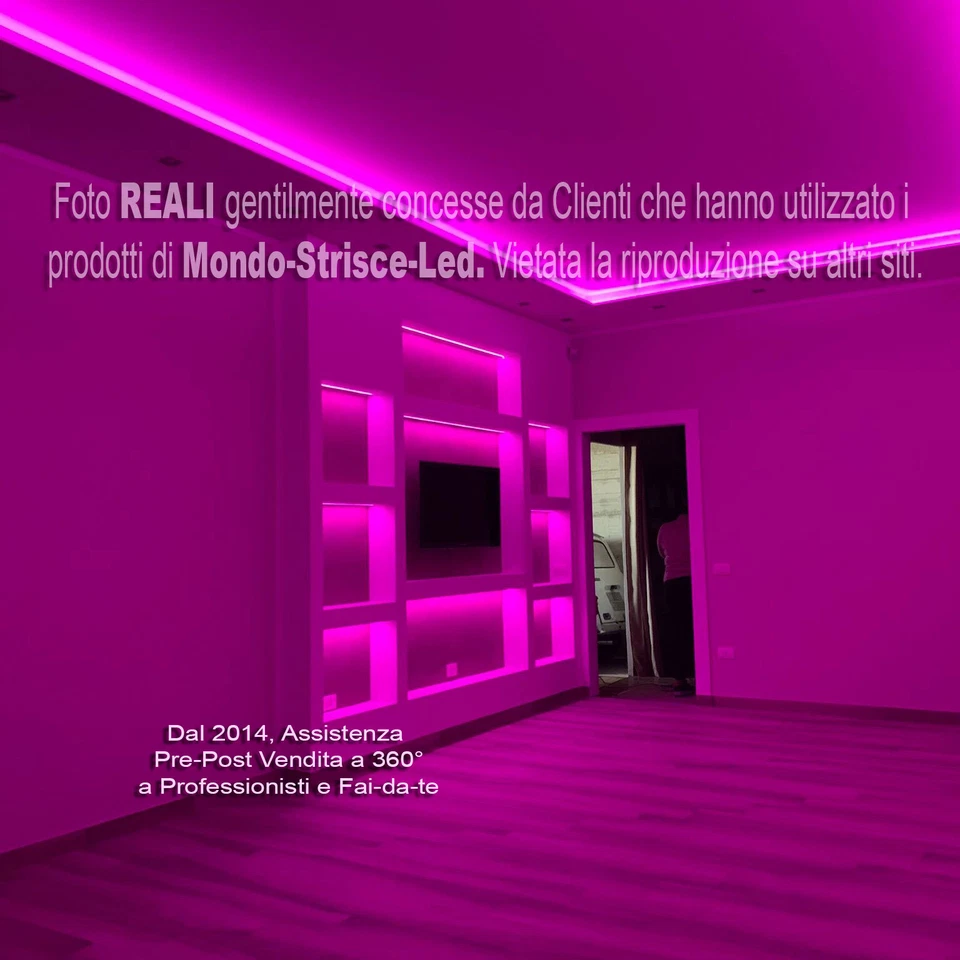 STRISCIA LED 12v RGB, RGBW Kit da 5 10 15 metri Strip, Trasformatori, Controller - Immagine 2 di 4