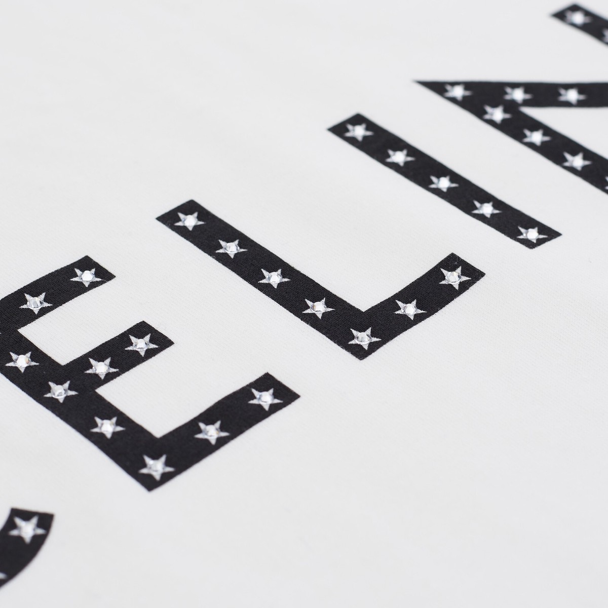 CELINE 750$ T-Shirt With Rhinestone-Studded Logo Print In CELINE 750$ T-Shirt With Rhinestone-Studded Logo Print In