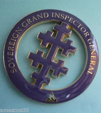 Sovereing Grand Inspector General 33rd Degree Car Emblem
