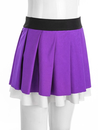 Girls Dance Pleated School Skirt A-line Elastic Waistband Skirts Team Uniform - Picture 28 of 71