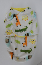 Babe Luxe  Swaddle White w/Animal Print Design  Small  Soft Velour