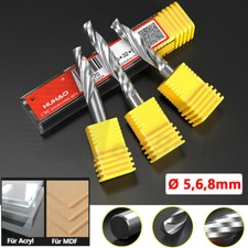 Fresa a gambo 5/6/8 mm VHM per vetro acrilico MDF fresa a dente singolo scanalatura a spirale fresa superiore CNC