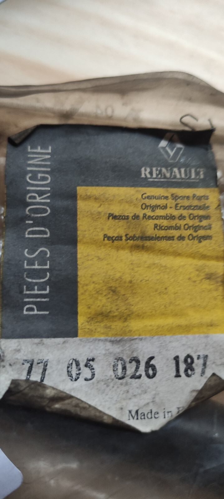 Tuyau Reniflard de Précision 7705026187 Origine Renault Moteur C1C C1E C1J