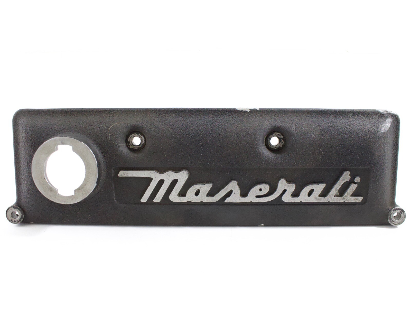 Vintage Maserati Valve Cover ORIGINAL Black Metal 12.5” OEM Biturbo Karif M5