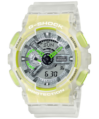 Casio G-Shock Semi-Transparent Fluorescent White And Yellow Analog   GA-110LS-7A