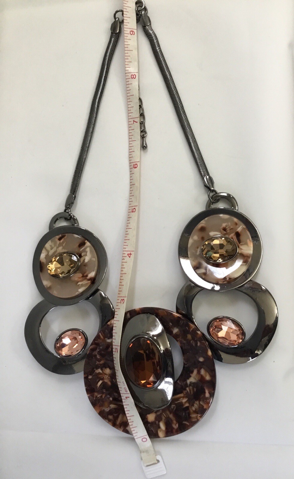 Circular Statement Necklace Rhinestones  Acrylic … - image 3