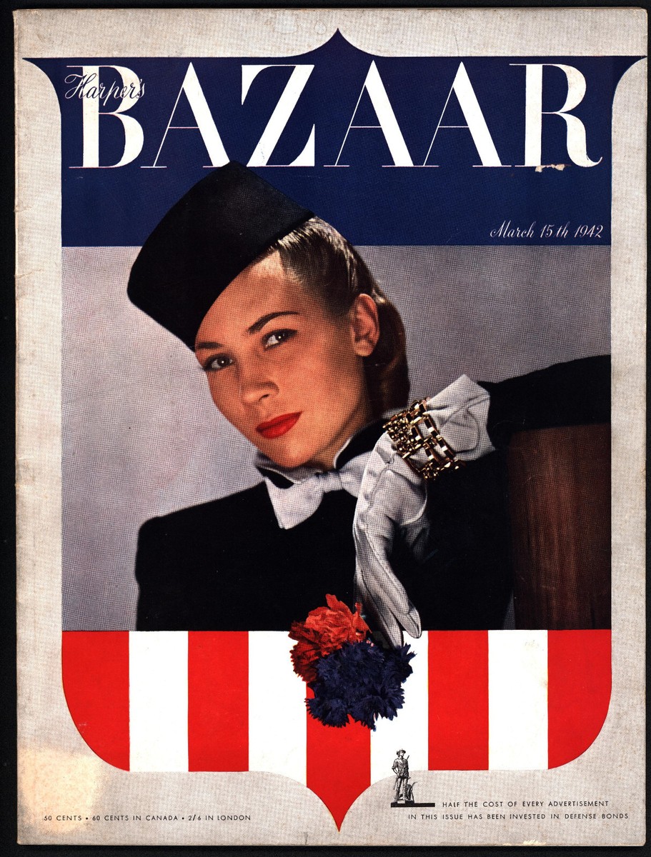 【超貴重】ファッション雑誌_HARPER'S Bazaar （洋書）1954年版 HARPER'S BAZAAR Fashion Magazine March 15 1942 Louise Dahl-Wolfe