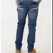 T.K AXEL Slim Boot Stretch Jeans Men's 40 x 31 Faux Flap Pocket Thick Stitch