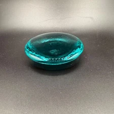 Fire and Light Teal Blue Recycled Glass Candle Stand Soap Holder