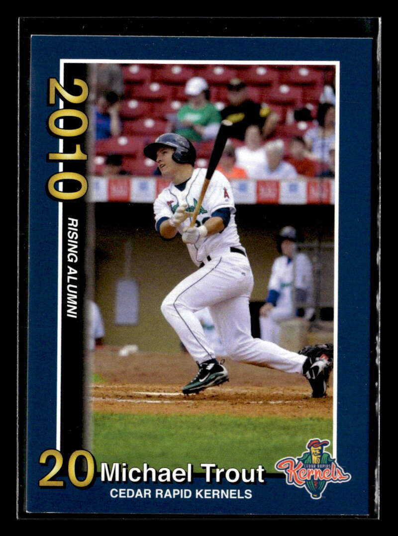 2010 Cedar Rapids Kernels Rising Alumni Mike Trout #1 Rookie U6181