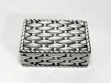 Pierre Deux Pewter Basket Weave Trinket Box ~ France ~ Lead Free