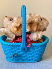 Vintage Wind-Up Dog Puppies in a Basket 1960  s Japan Works Video