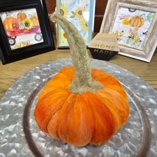 Needle felted pumpkin, Fall, Halloween decor.
