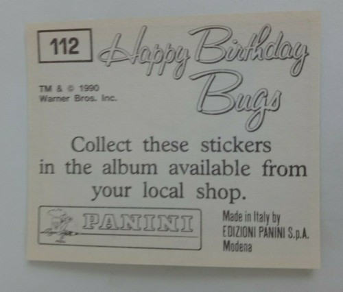 1990 Panini Happy Birthday Bugs (Pick Your Sticker) - Picture 165 of 343