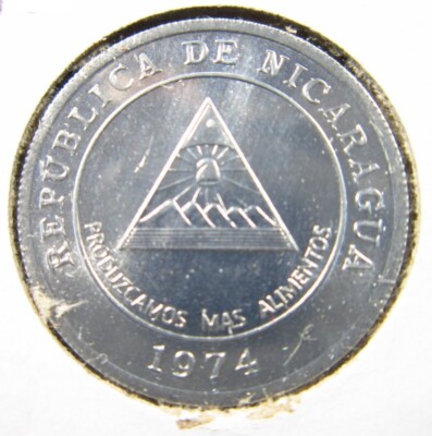 Nicaragua 5 Centavos Cordoba 1974 Unc FAO Food & Agriculture Org Coin h6740