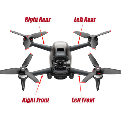 DJI FPV Drone Arm Shell & Motor Cover Set - Front Rear Left Right, OEM Repair Parts, Gray