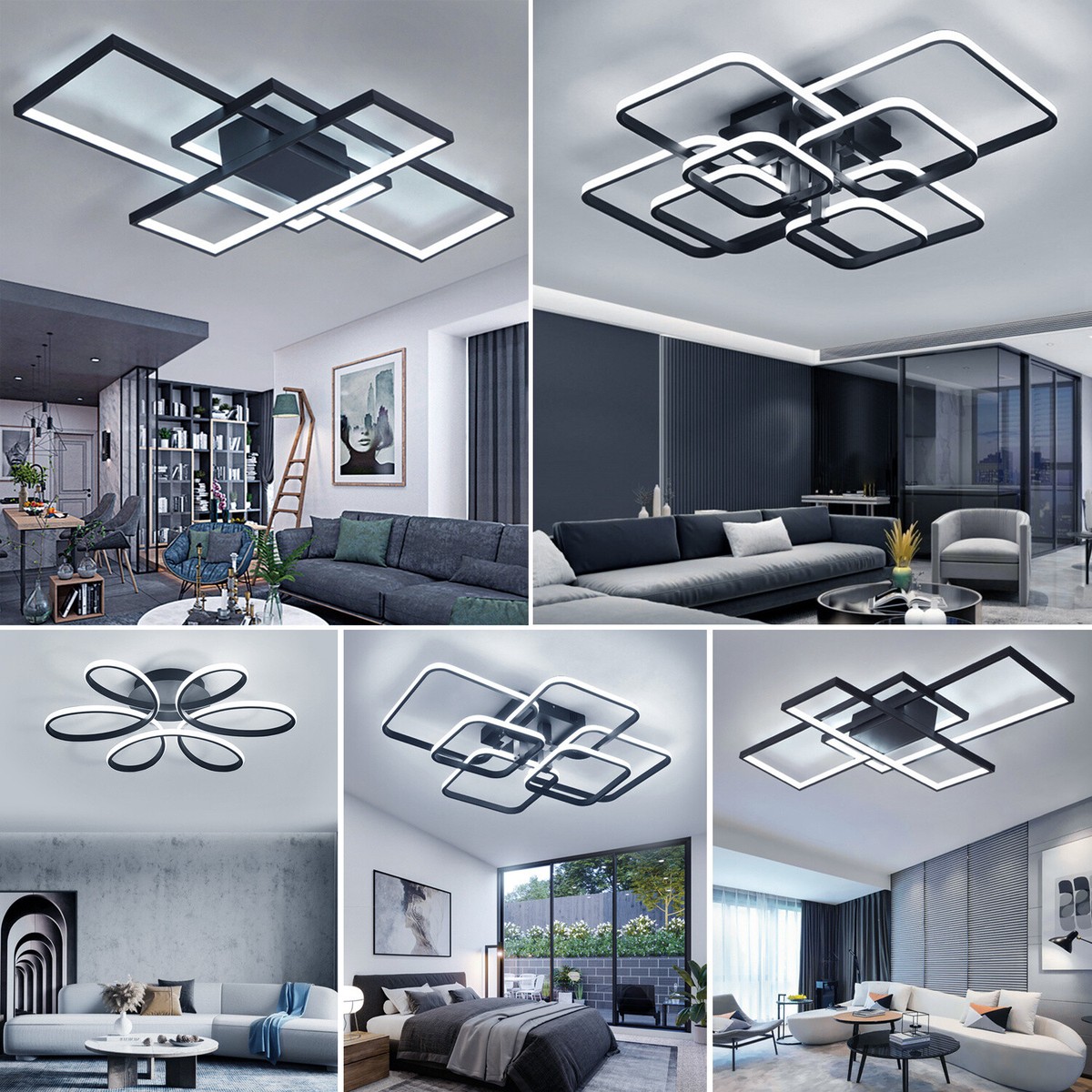 Modern Ceiling Lights Alumin White Shade Chandelier Living Room - Main Image