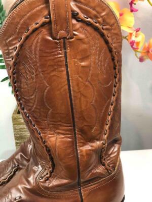 Men\'s Size 8 Dan Post 6678 Deertan Buck Lace Brown Leather Cowboy Boots DAN POST Men main image 3