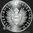 1 OZ 999 PURE SILVER BULLET SILVER SHIELD PROOF MINI MINTAGE ROUND COIN COA SBSS