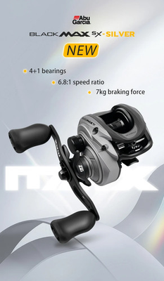 #ad ABU GARCIA Original 2026 Black Max Sx Silver Baticasting Fishing Reel 4 1 BB 6.8 $142.15