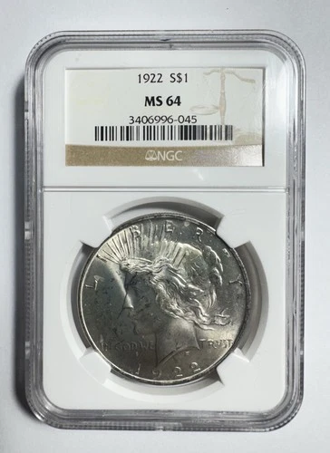 1922 Peace Silver Dollar NGC MS 64