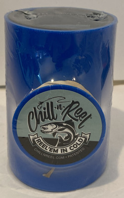 Chill-N-Reel Fishing Can Cooler Shark Tank Hard Shell Drink Holder Blue New