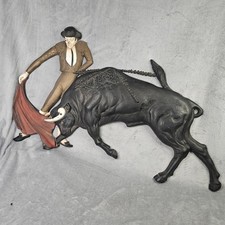 Dart Industries Matador Bull Fighter 1968 decoración de pared de plástico negro hecho en EE. UU.