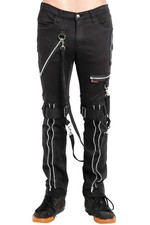 Tripp NYC Strap Zipper Bondage Pants Black - Bondage Pants, Goth, Mall Goth, P