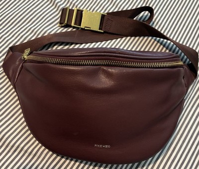 Pixie Mood Burgundy Vegan Leather Fanny Pack - Back And Internal Zip Pocket