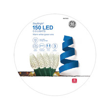 GE StayBright 150 LED C5 String Lights Warm White Green Wire 37ft 847983