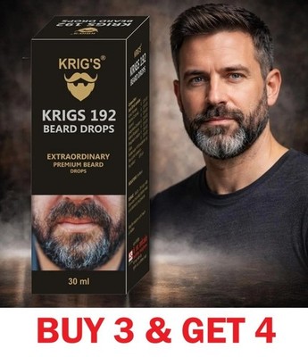 KRIG'S 192 Beard Drops Homeopathic Premium Drops 30ml (BUY 3 & GET 4)