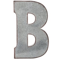 Galvanized Rustic Metal Letter B 7" 3D Wall Decor Hanging Alphabet Sign
