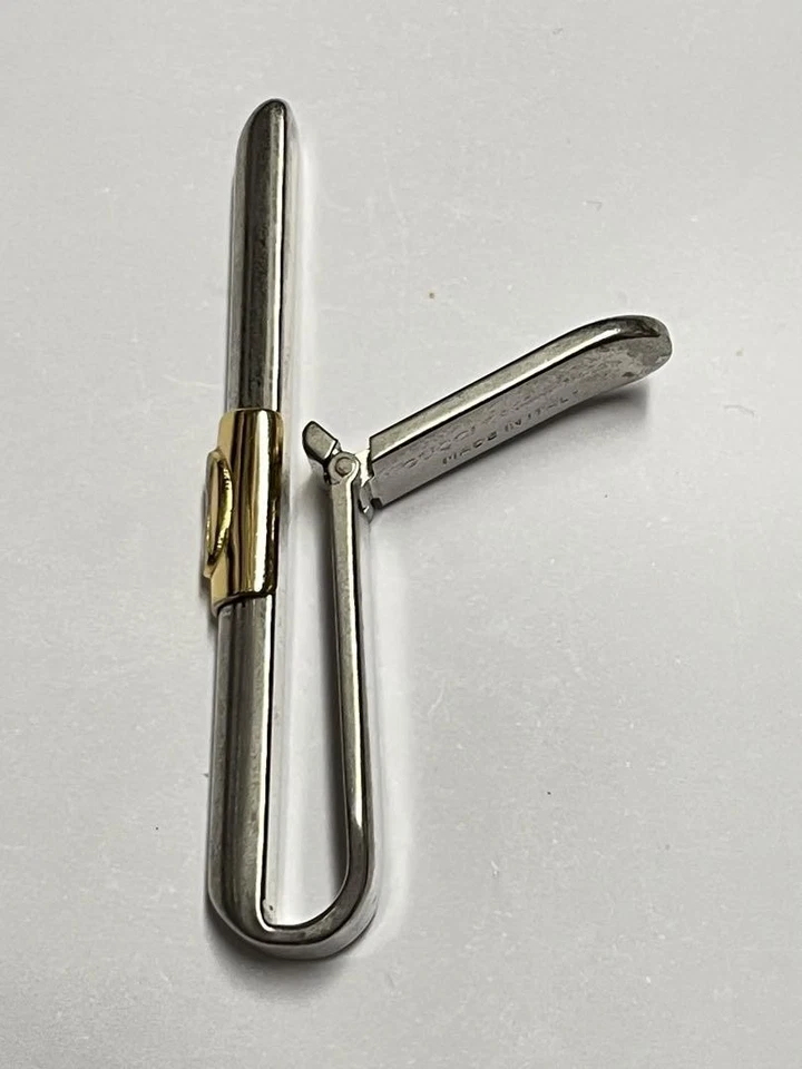 GUCCI подлинный блокировки G логотип галстук зажим бар заколка золото × серебро цвет без коробки - Изображение 4 из 4