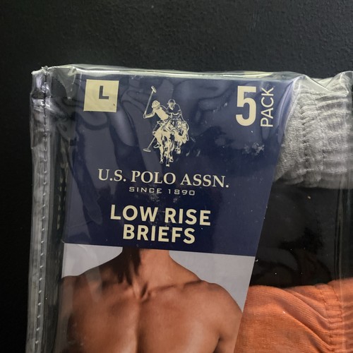 New 5 Pack U.S. Polo Assn. Mens Tag Free Cotton Low Rise Briefs Size Large - Imagen 2 de 8