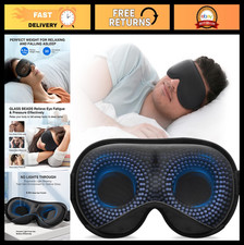 3D Weighted Sleep Mask for Men  Women - Light Blocking Eye Cover, Adjustable St