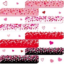 79 Feet Valentine's Day Heart Bulletin Board Border Sticker 80 Pieces Red Pink W