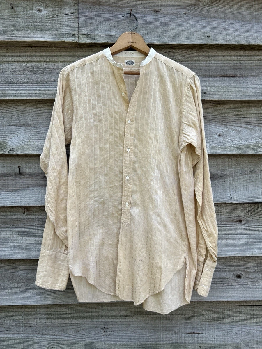 1920s mens dress shirts VINTAGE 20s 30s Dress Bib Shirt Mens Size 15.5 French Cuff White 1920s 1930s Tux