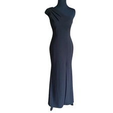 Vince Camuto Black One Shoulder Cocktail Gown long formal classic elegant SZ 2