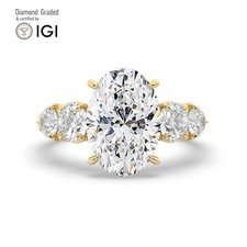 Oval Diamond Engagement Ring 14k Yellow Gold Labgrown 6.50 Ct Solitaire