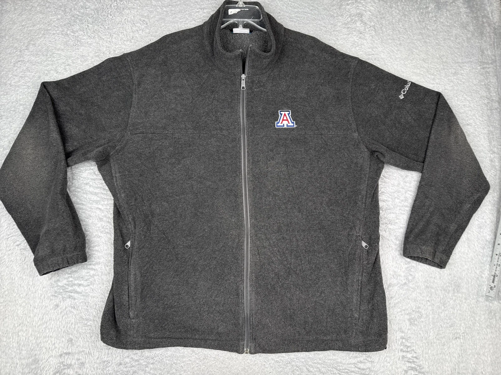 Columbia Fleece Jacket Mens 2XL Gray Full Zip Arizona Wildcats Outdoor Hiking