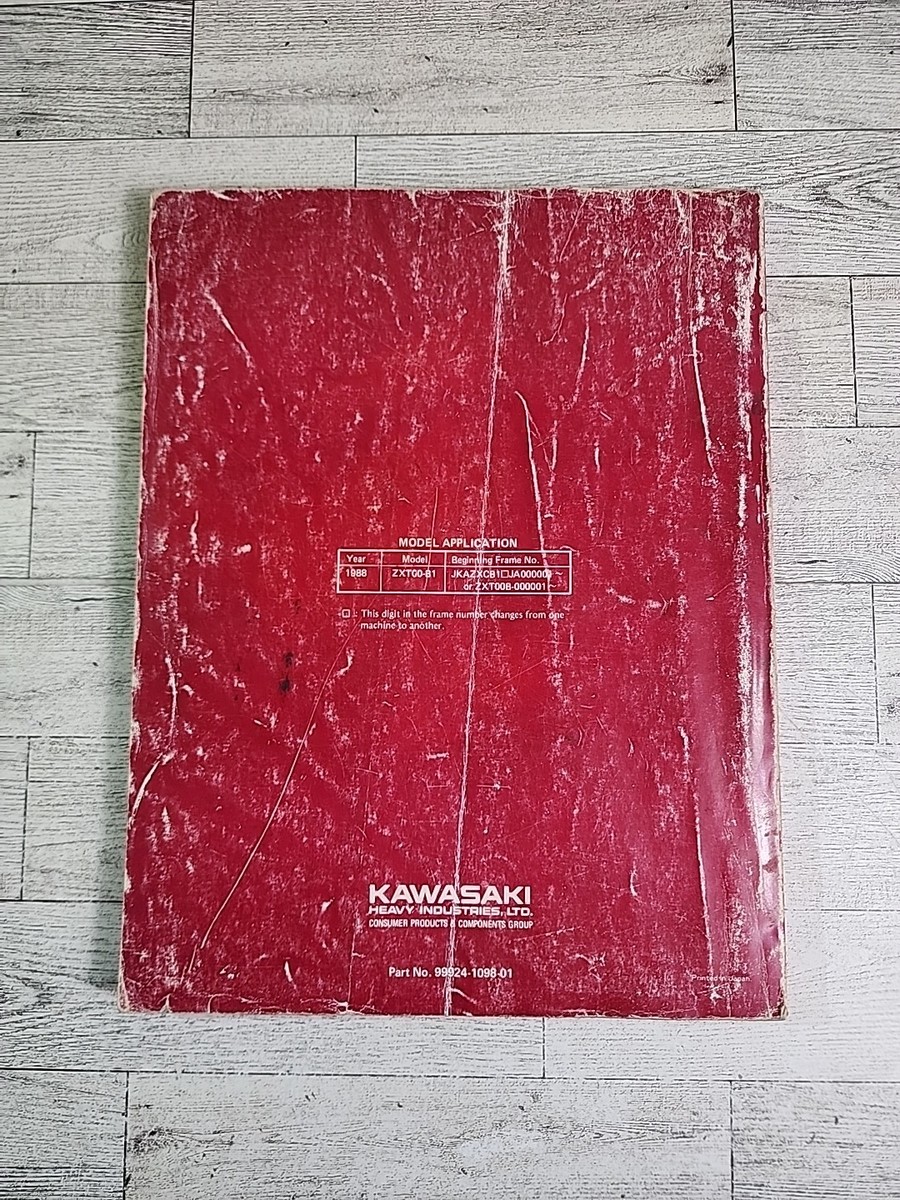 メンテナンス wildwest Kawasaki Service Shop Manual 88 Ninja ZX-10 ZX-10 ZXT00-B1 99924