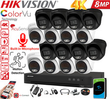 8MP HIKVISION 4K CCTV COLORVU AUDIO SYSTEM OUTDOOR CAMERA SECURITY DVR 8CH 4CH