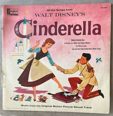 Walt Disney s Cinderella 1963 Vinyl Album Disneyland Label DQ 1207 All Songs
