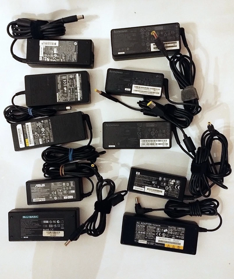Notebook - Netzteil Konvolut 10 Stück - Lenovo , ASUS , HP , Toshiba , Fujitsu +