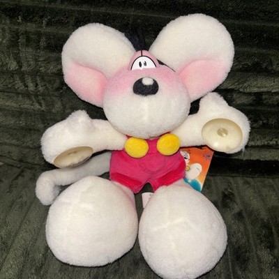 Vtg German Diddle Mouse Goletz Thomas Plush Window Cling Suction Cups 90s 10''