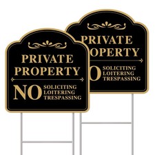 GXGGUS Private Property No Soliciting Sign for House, 2-Pack, Color-04