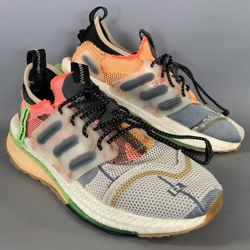 Multiple Color Adidas ADIDAS Size 9.5 White Multi Color Mixed Materials Lace Up Sneakers ...