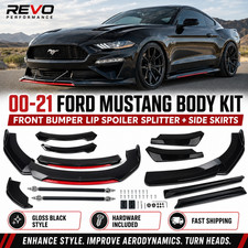 ✅ 00-21 Ford Mustang parachoques delantero alerón labial divisor carrocería kit faldón lateral