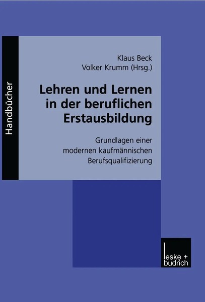 Volker Krumm (U. A.) | Lehren Und Lernen In Der Beruflichen Erstausbildung-image