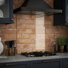 Clear Glass Kitchen Splashback Toughened Heat Resistant Back Panel w/Colour Caps